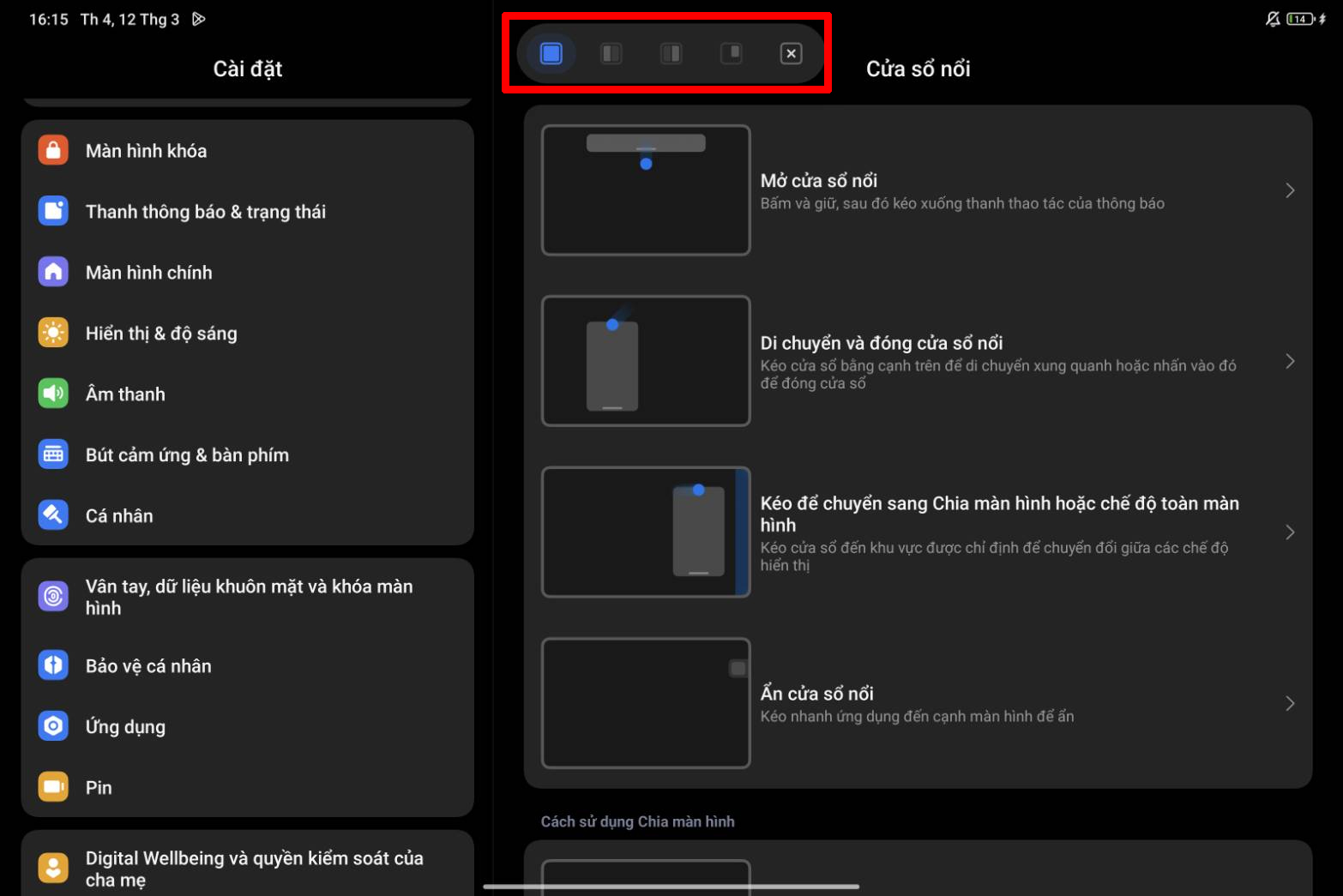 Cách chia đôi màn hình trên Xiaomi Pad 7 | Pad 7 Pro