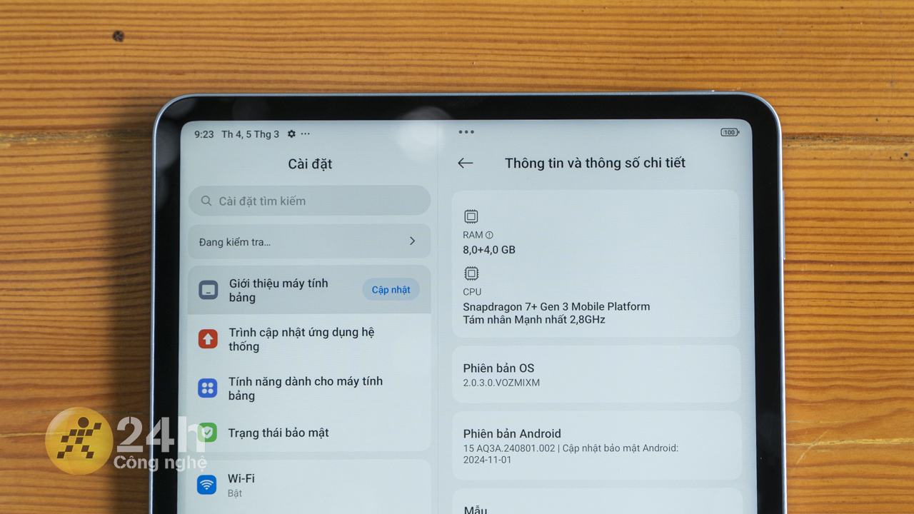 Cung cấp sức mạnh cho Xiaomi Pad 7 là bộ vi xử lý Snapdragon 7 Plus Gen 3. 