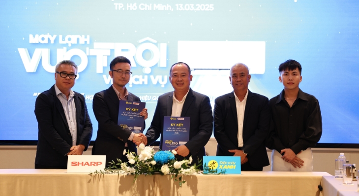 Điện máy XANH ký kết đối tác chiến lược ngành hàng máy lạnh 2025 với thương hiệu Sharp