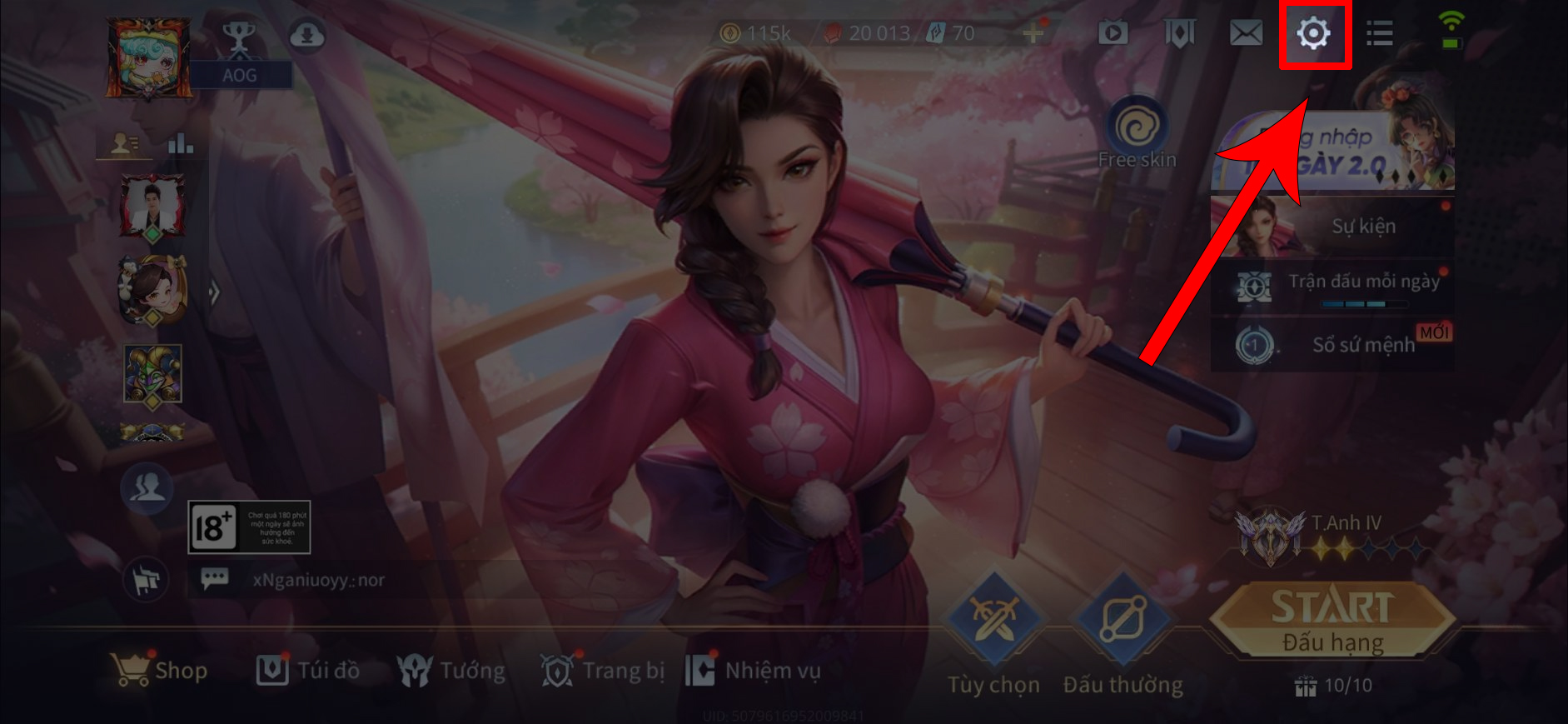 Cách mở chat trong trận Liên Quân