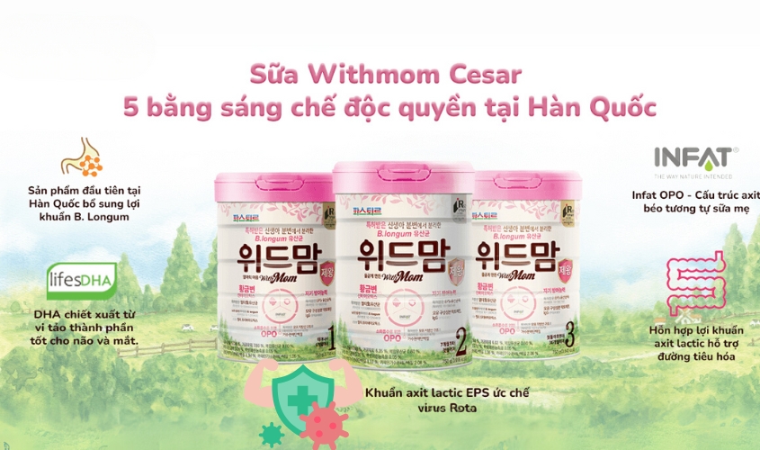 Sữa Withmom giúp bé cải thiện hệ miễn dịch, tiêu hóa tốt