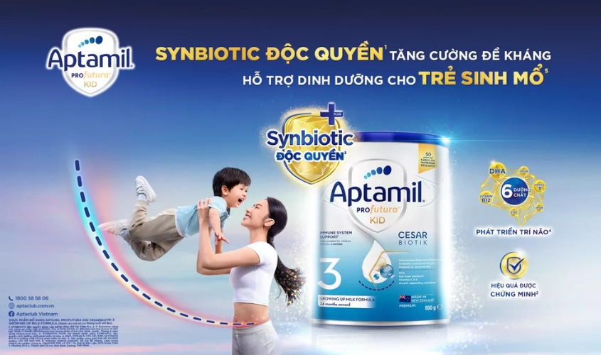 Sữa bột Aptamil Profutura Kid Cesarbiotik số 3 800g (từ 2 tuổi)