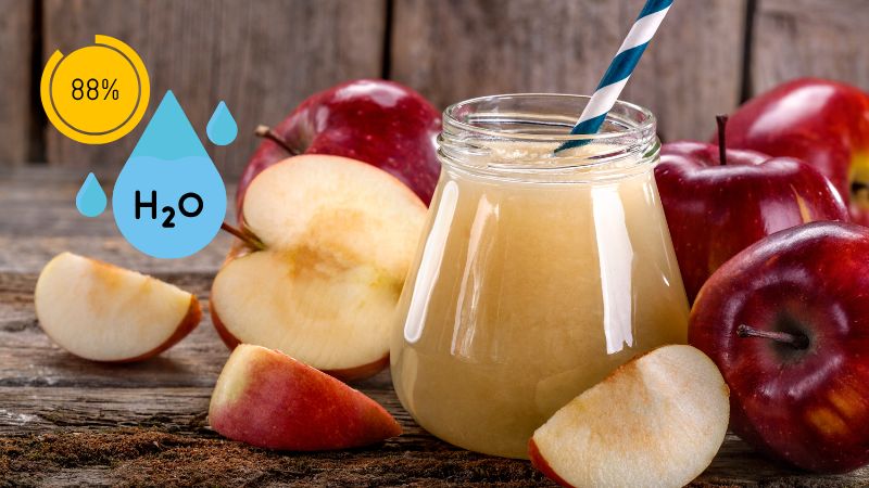 Nước &eacute;p t&aacute;o c&oacute; đến 88% l&agrave; nước v&agrave; dễ uống n&ecirc;n rất th&iacute;ch hợp để b&ugrave; nước