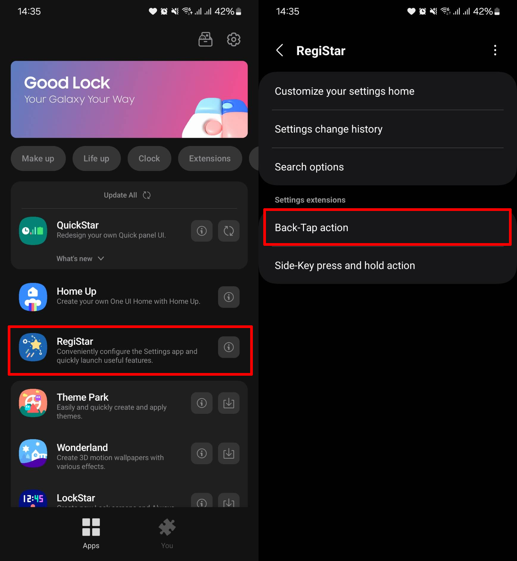 Cách bật gõ mặt lưng chụp màn hình Samsung