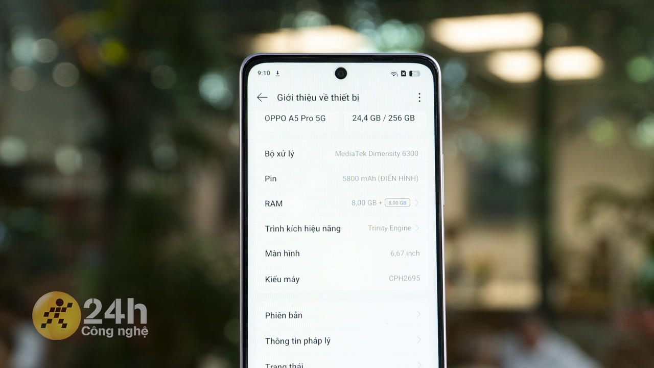 OPPO A5 Pro 5G được trang bị chip xử lý tầm trung MediaTek Dimernsity 6300