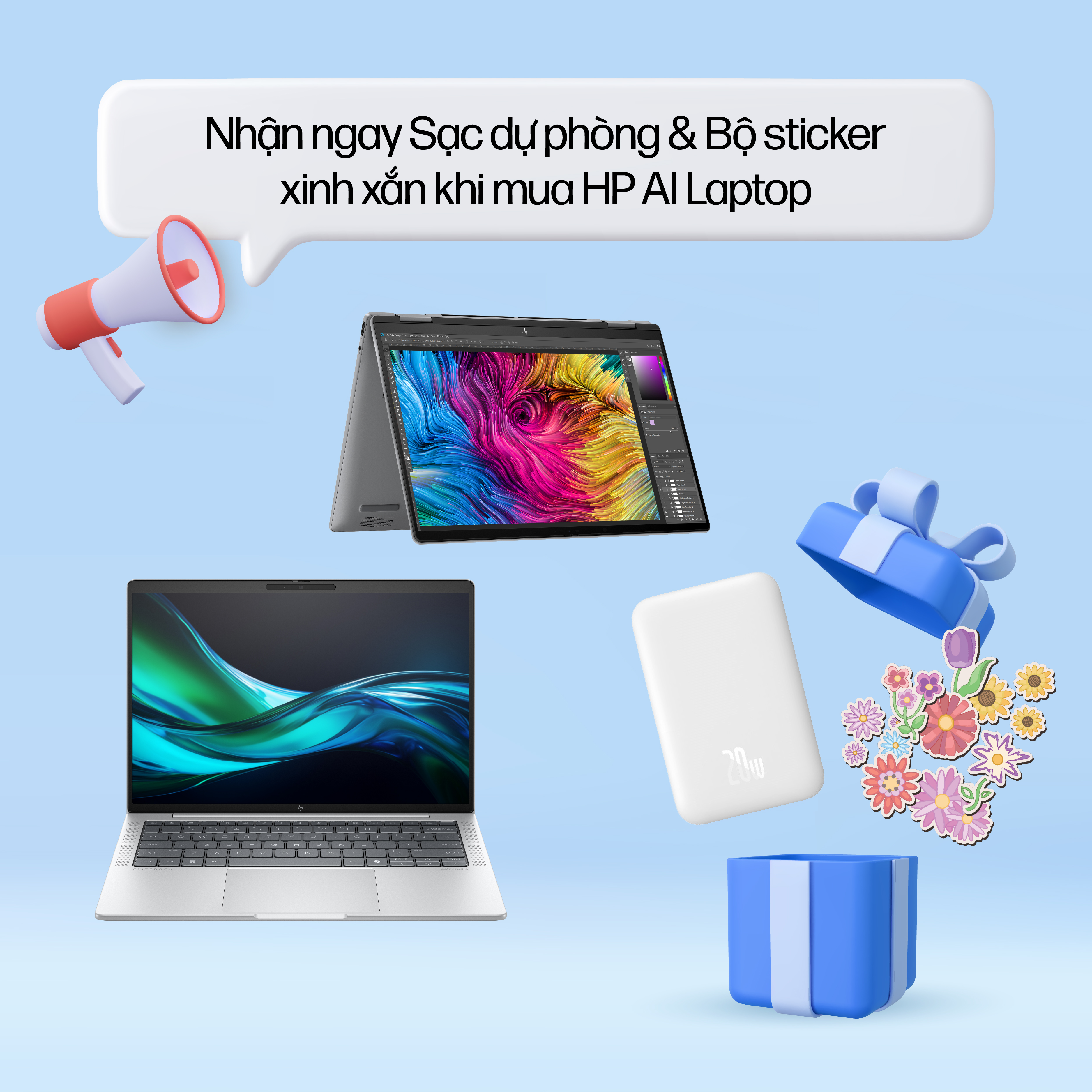 Mua laptop hoặc máy in HP sẽ được tặng sạc dự phòng, chuột gaming, áo Uniqlo,... Mua laptop hoặc máy in HP sẽ được tặng sạc dự phòng, chuột gaming, áo Uniqlo,...