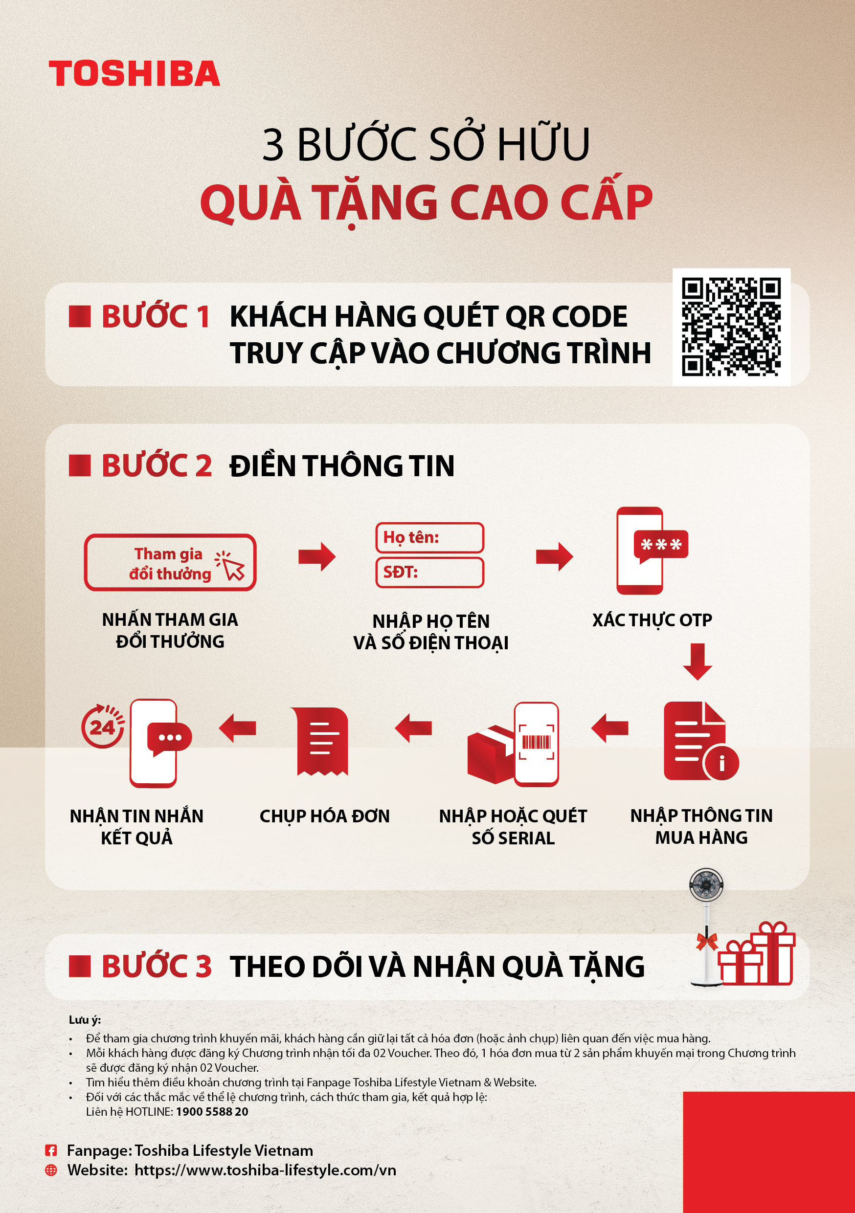 Cách thức nhận quà chi tiết khi mua tủ lạnh Toshiba Japandi Cách thức nhận quà chi tiết khi mua tủ lạnh Toshiba Japandi