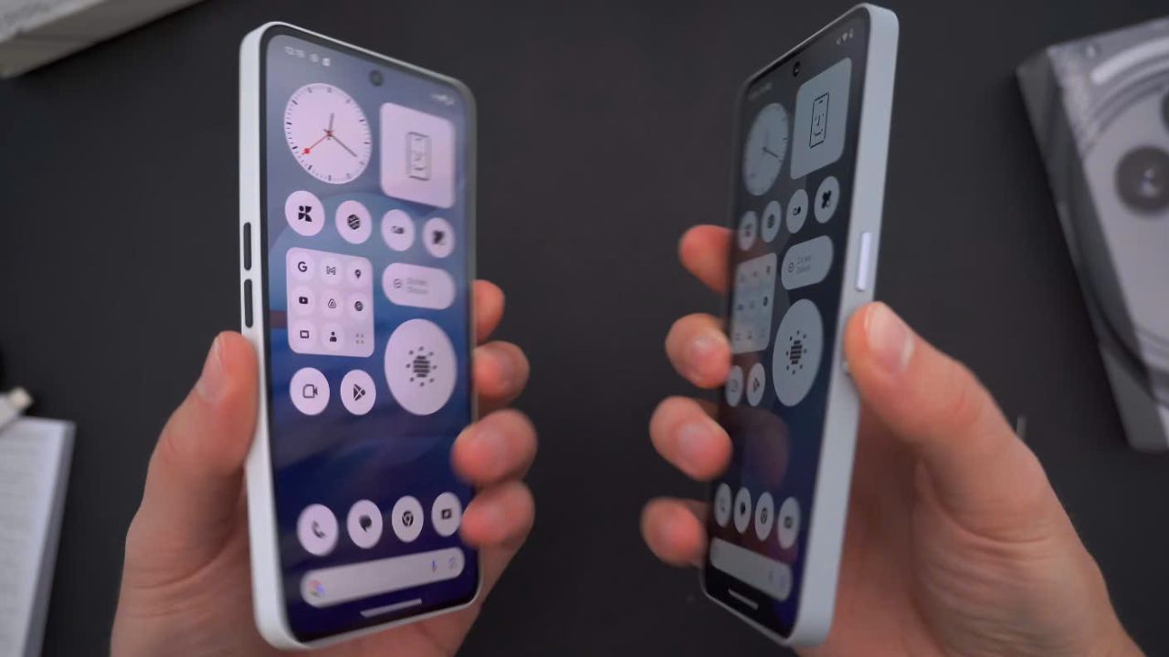 Các cạnh viền phẳng mang đến cho Nothing Phone (3a) Pro vẻ ngoài thanh lịch, hiện đại.