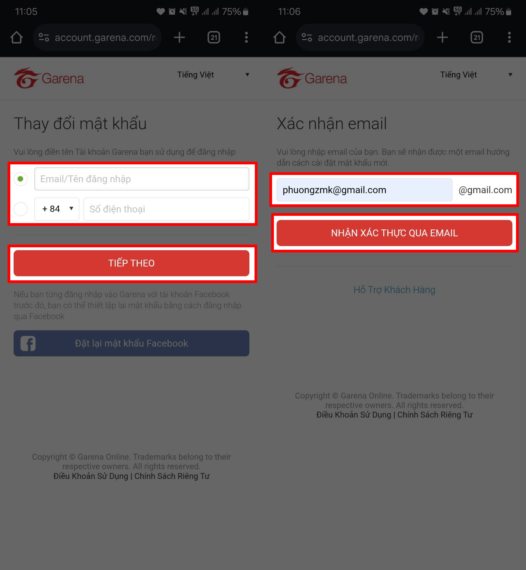 Cách lấy lại mật khẩu Garena Liên Quân Cách lấy lại mật khẩu Garena Liên Quân