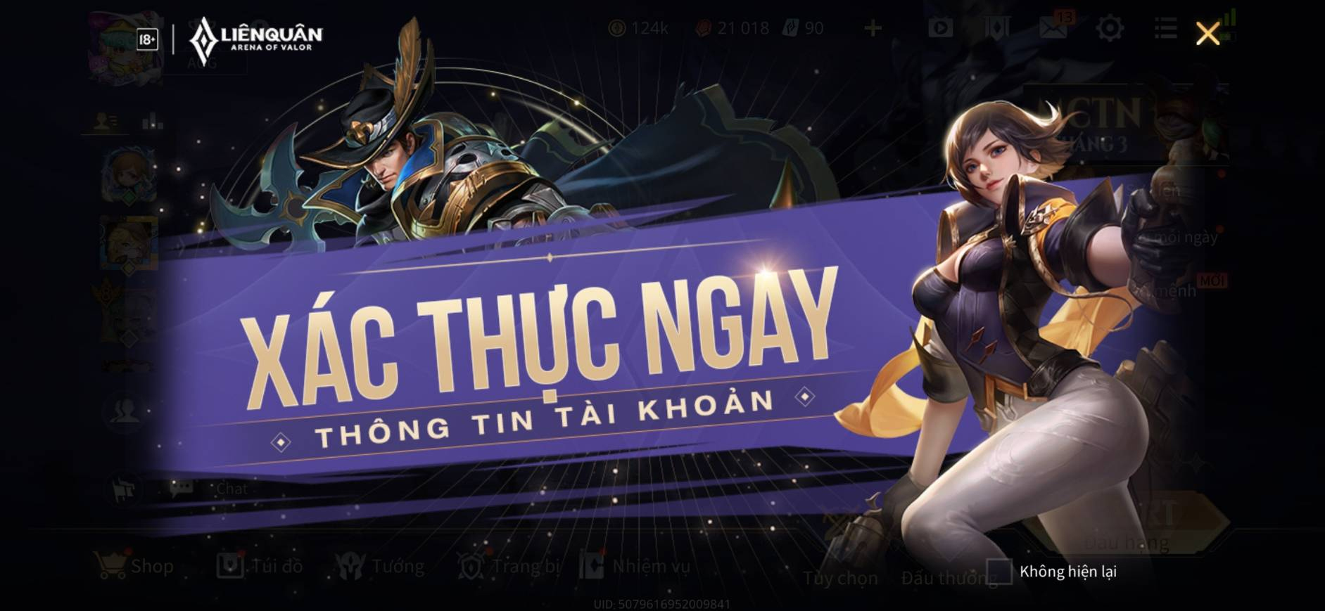 Cách xác thực tài khoản Liên Quân Mobile