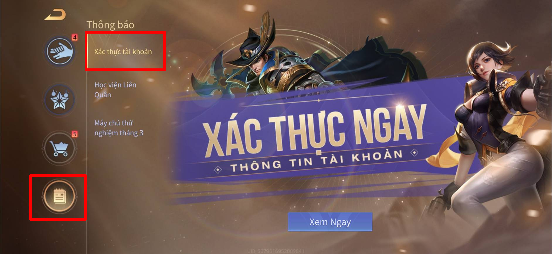 Cách xác thực tài khoản Liên Quân Mobile