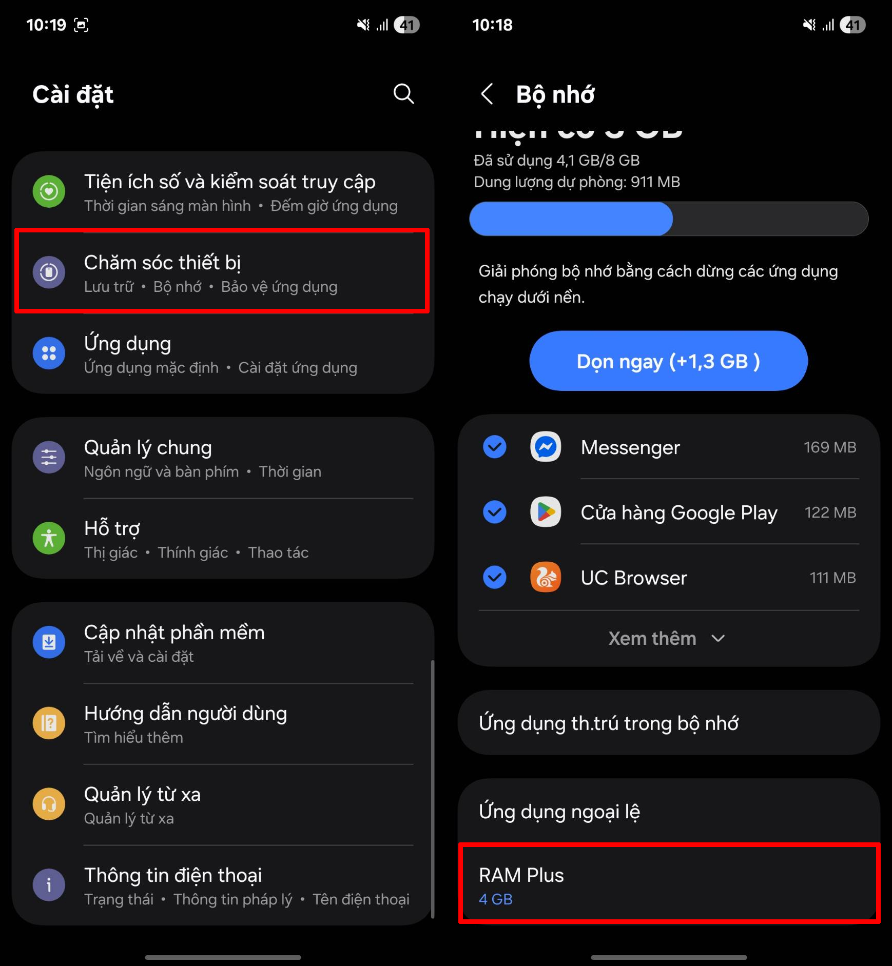 Cách bật mở rộng RAM trên Galaxy A36 Cách bật mở rộng RAM trên Galaxy A36