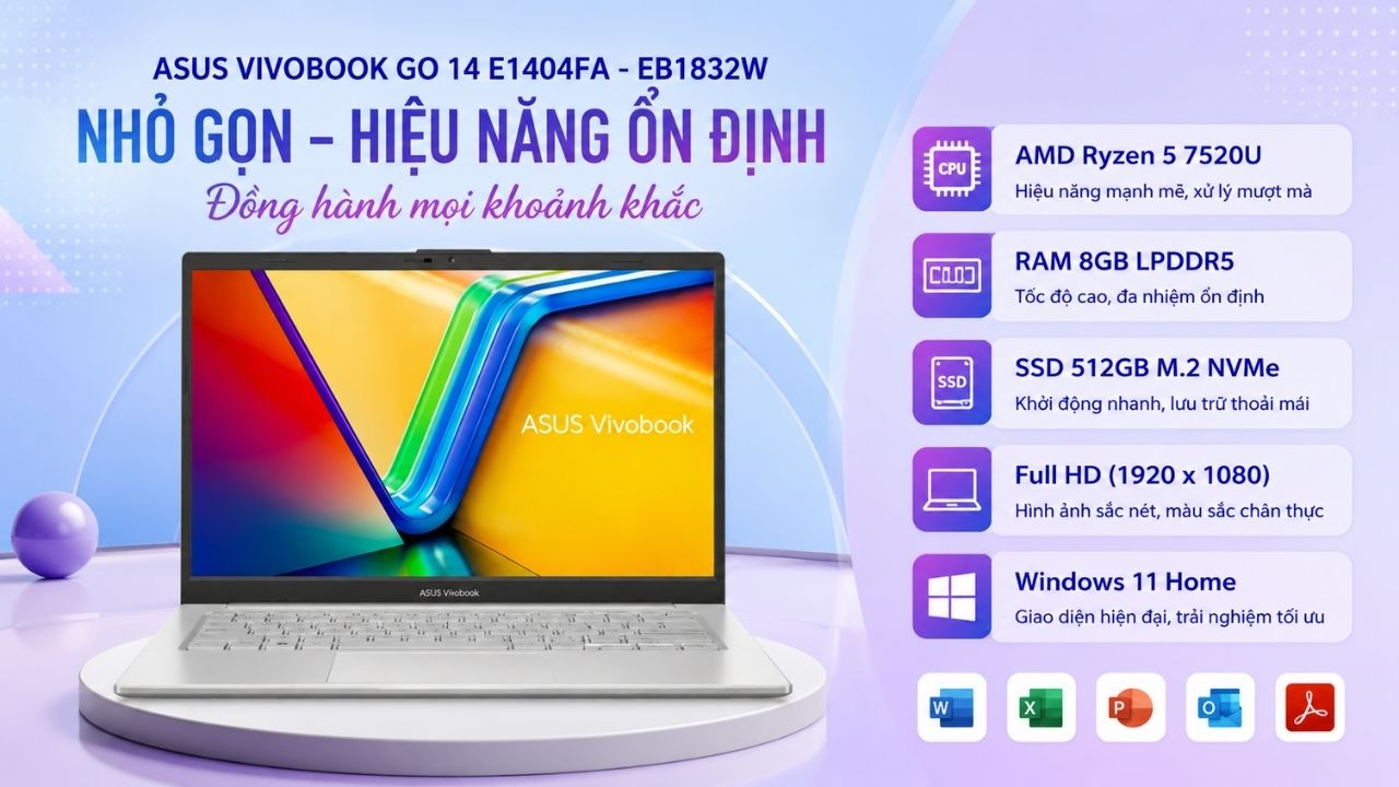 Laptop ASUS Vivobook Go 14 E1404FA