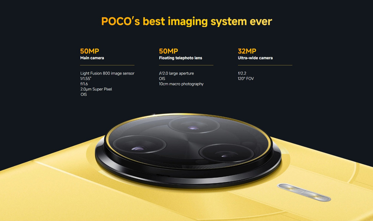 Toàn bộ thông số camera trên POCO F7 Ultra. 