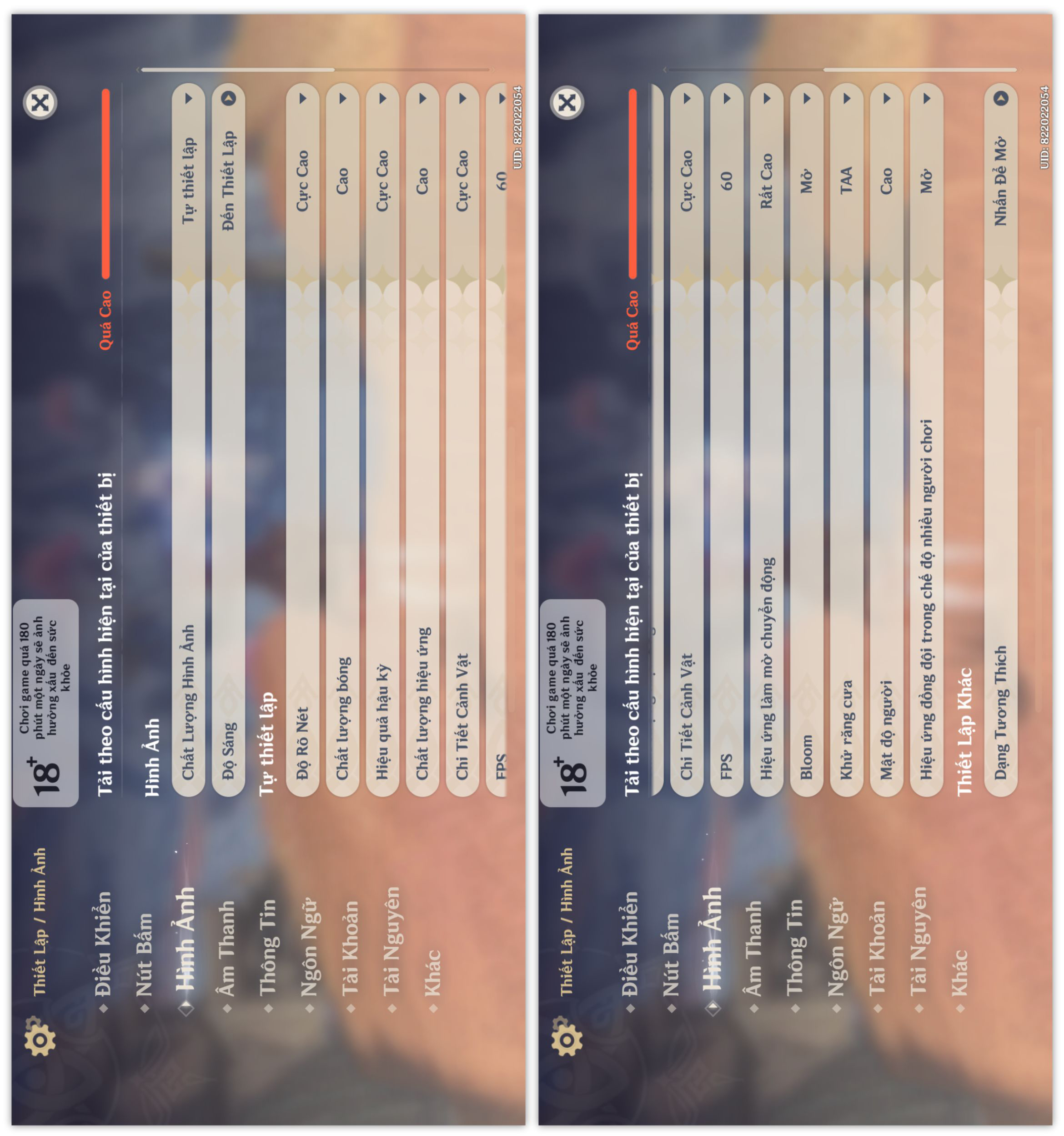 Thiết lập đồ họa mình chỉnh trong Genshin Impact Thiết lập đồ họa mình chỉnh trong Genshin Impact