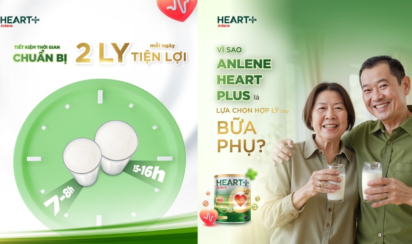 Nên uống 2 ly sữa Anlene Heart Plus mỗi ngày