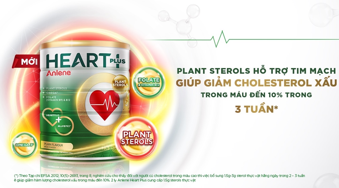 Sữa Anlene Heart Plus dành cho người trên 40 tuổi