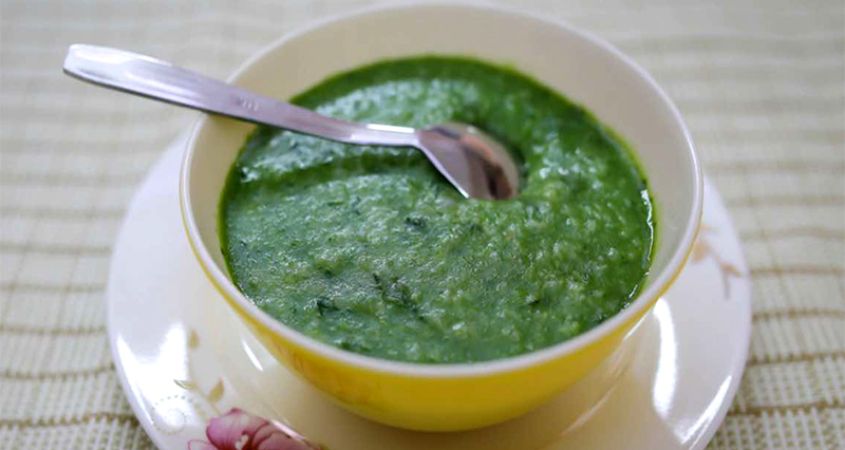 Hình minh hoạ cháo gà ác rau ngót