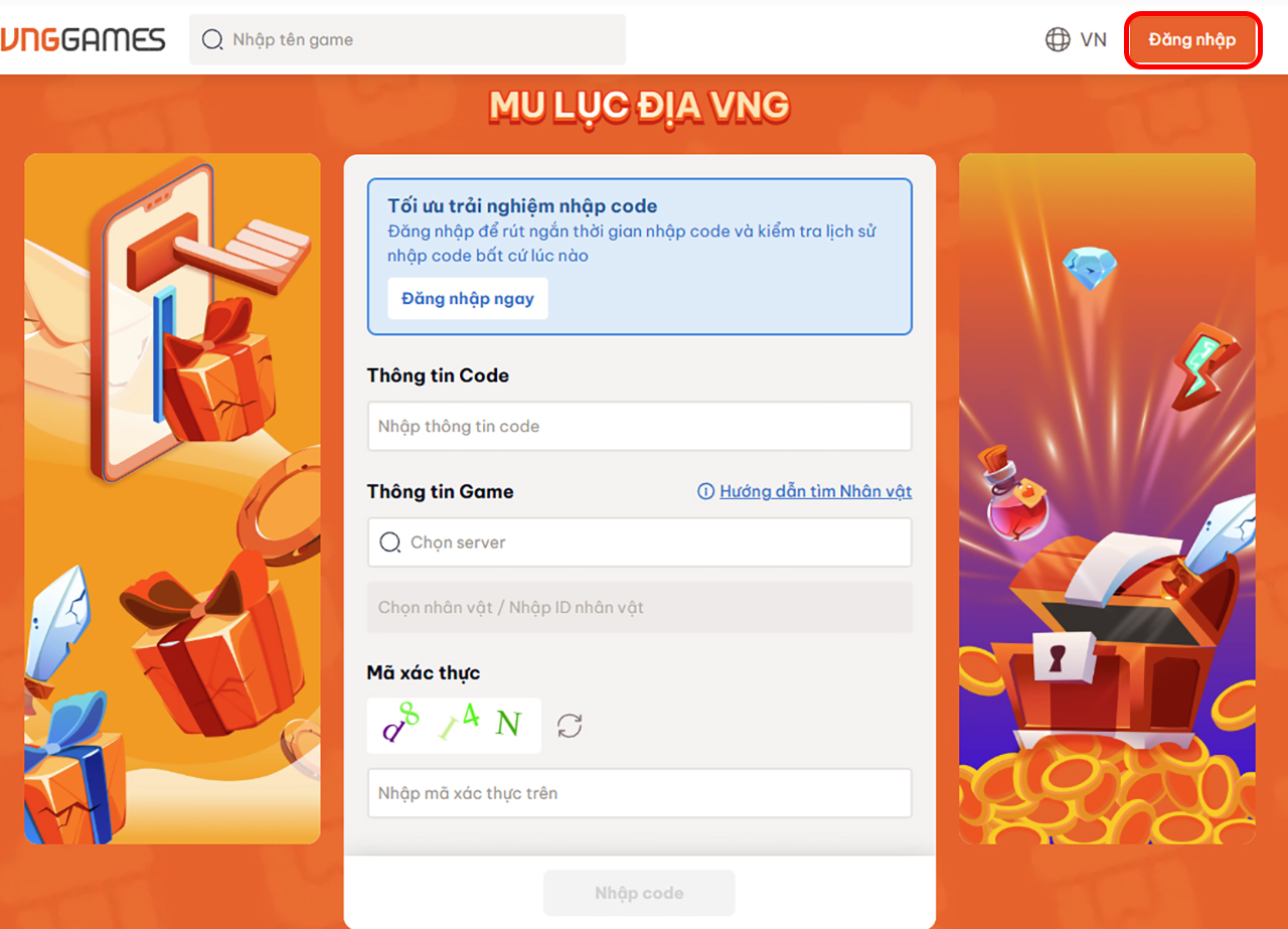 Code MU Lục Địa VNG