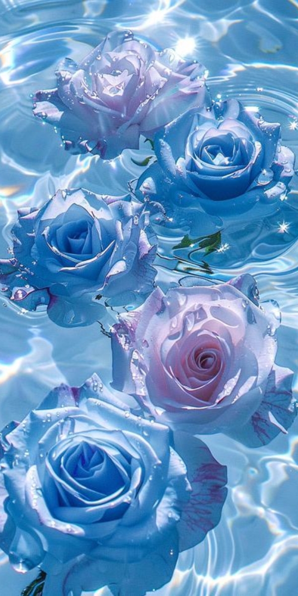 Hình nền hoa hồng màu xanh 5 Hình nền hoa hồng màu xanh 5