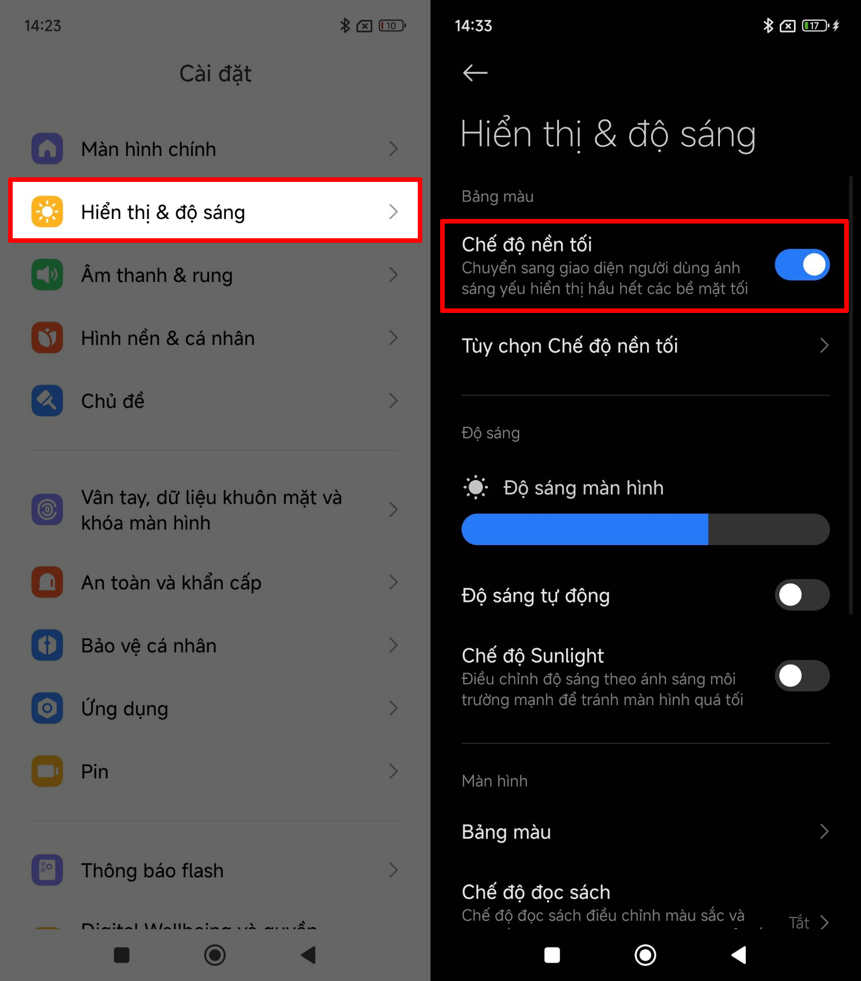 Cách bật chế độ tối trên Redmi 13x Cách bật chế độ tối trên Redmi 13x