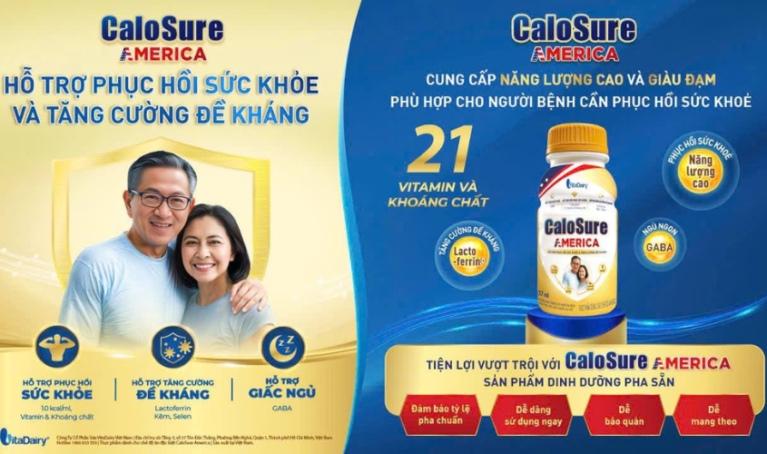 Sữa CaloSure America phù hợp cho người lớn tuổi, người mới ốm dậy