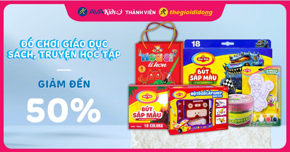 Đồ chơi giáo dục, truyện sách học tập giảm đến 50%