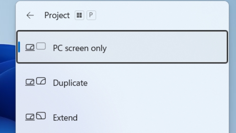 Mặc định tr&ecirc;n laptop l&agrave; PC screen only