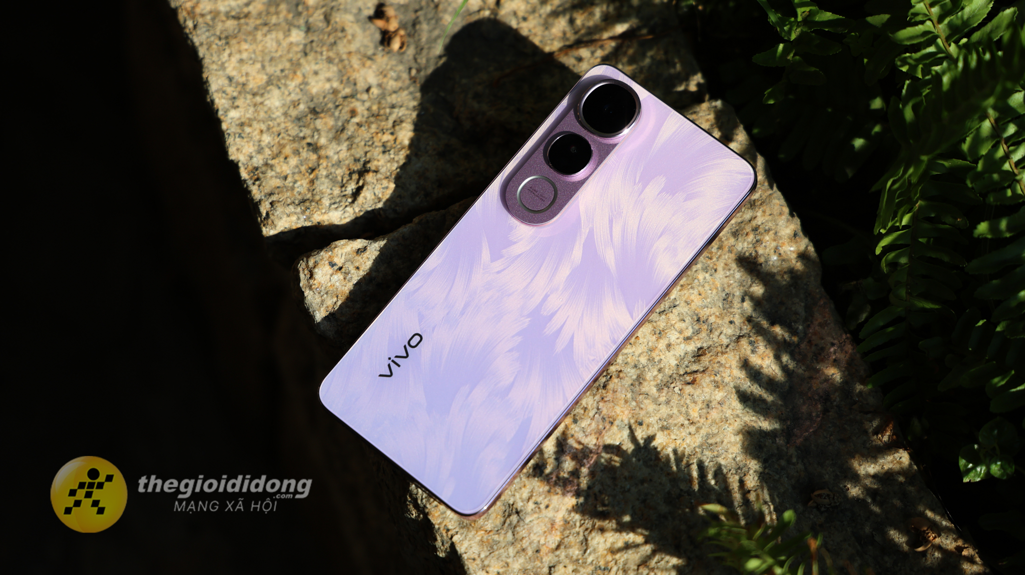 Mặt sau vivo V50 Lite 5G thiết kế hài hòa đầy mê hoặc với họa tiết hoa văn.