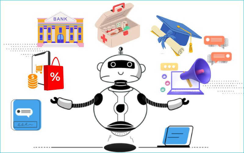 Chatbot hỗ trợ hiệu quả trong TMĐT, tài chính, y tế, giáo dục, marketing nhờ phản hồi nhanh, tiện lợi