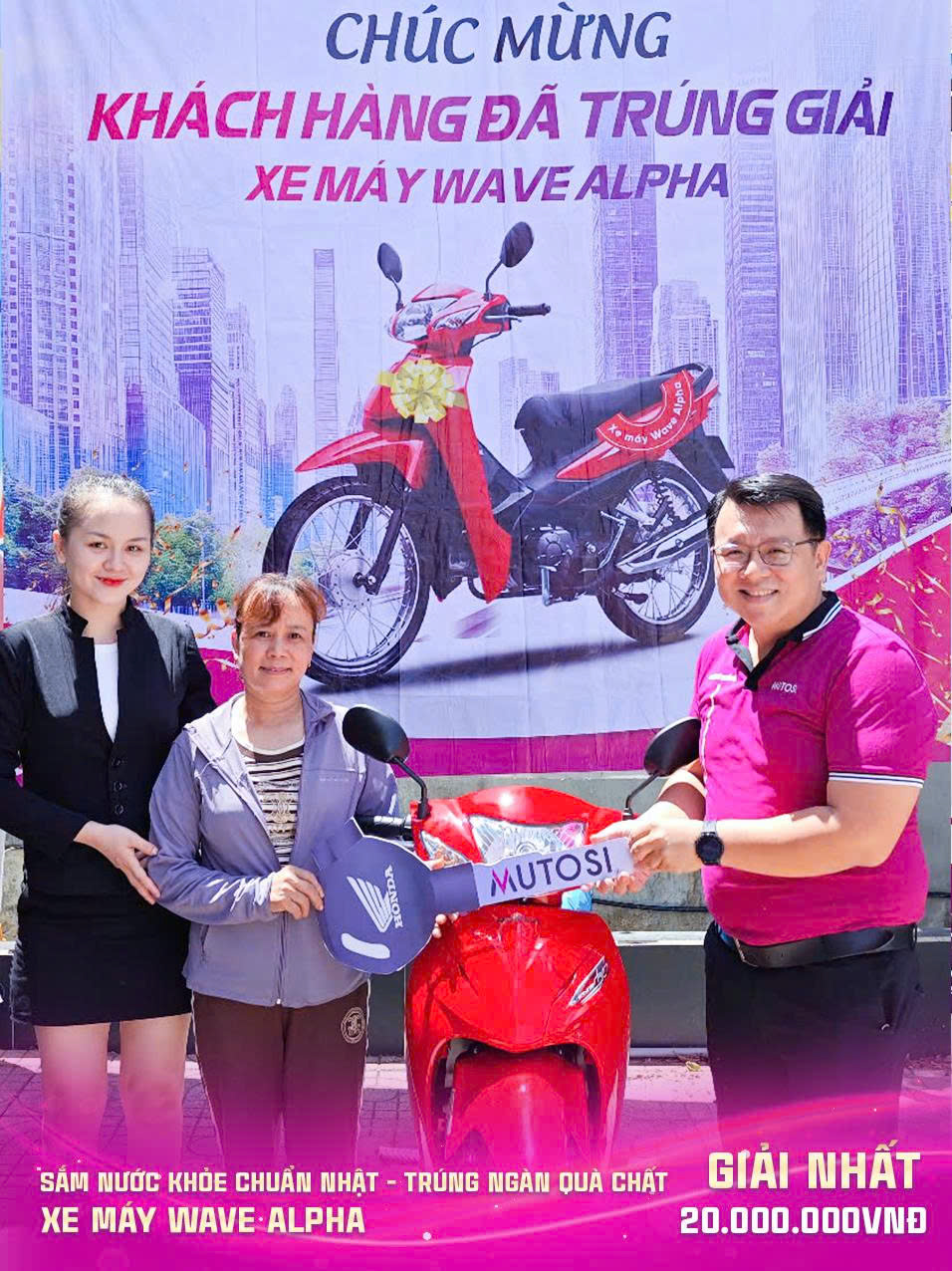 Giải Nhất : 01 xe m&aacute;y Honda Wave Alpha
