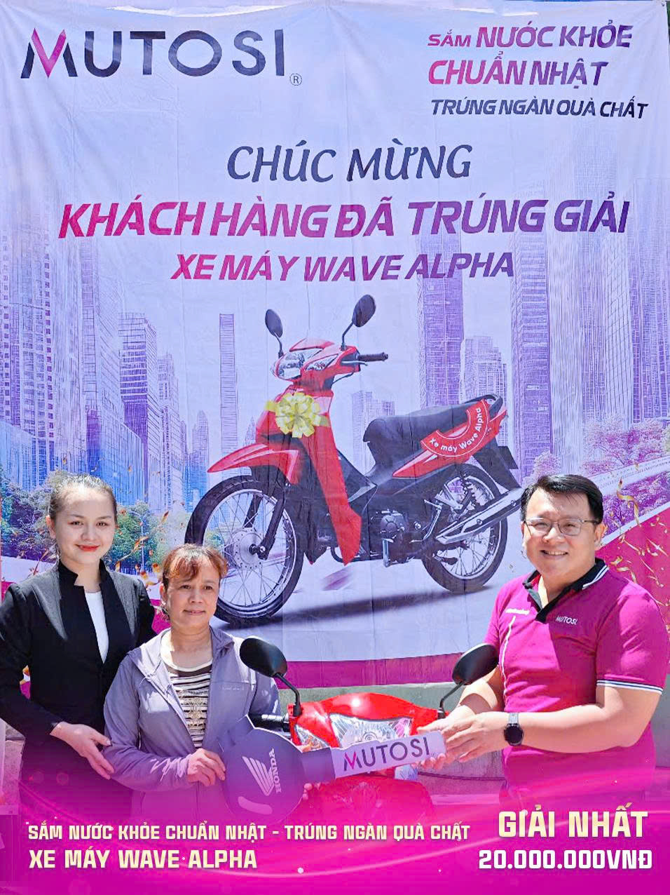 Giải Nhất : 01 xe m&aacute;y Honda Wave Alpha