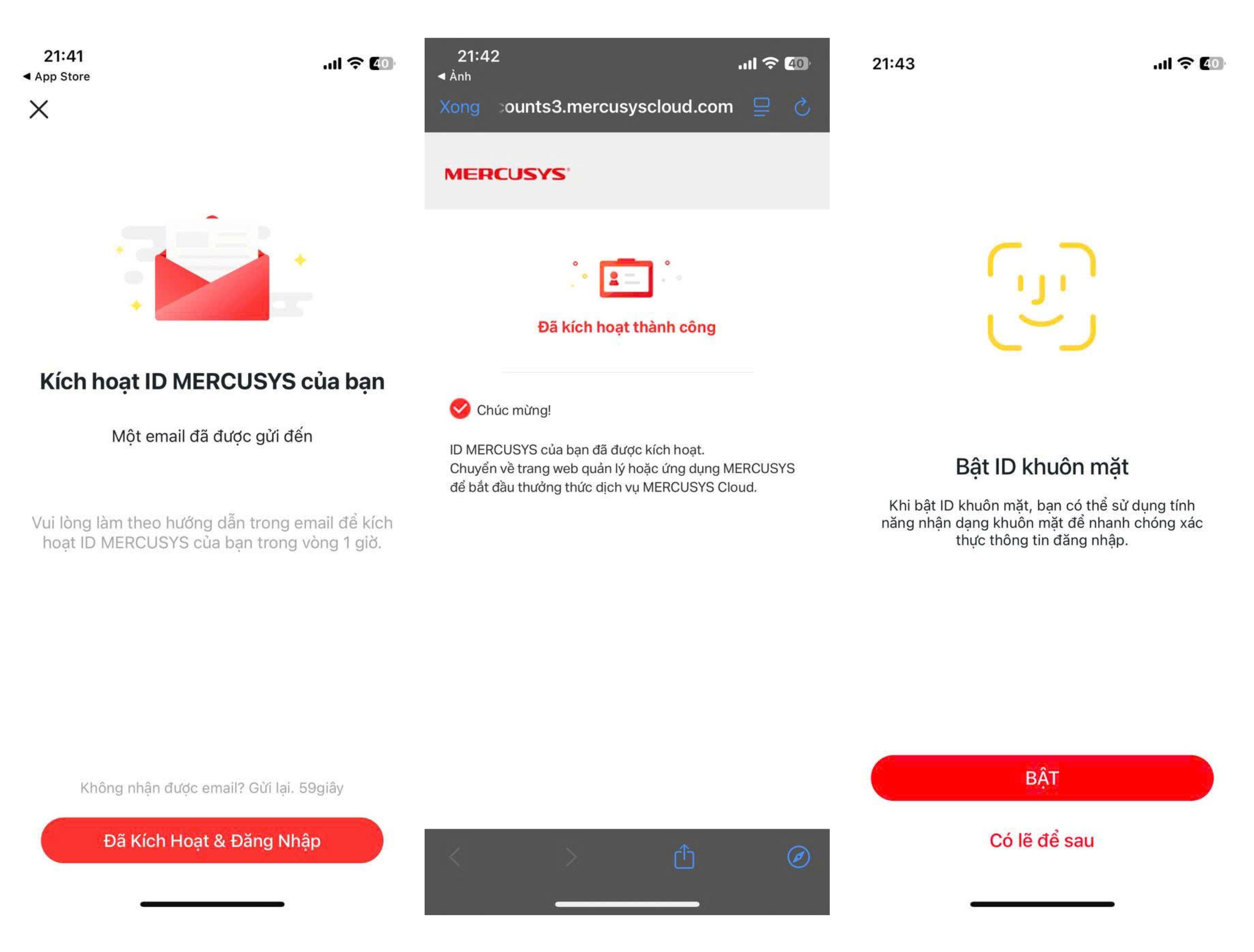 Kích hoạt tài khoản MERCUSYS. Kích hoạt tài khoản MERCUSYS.