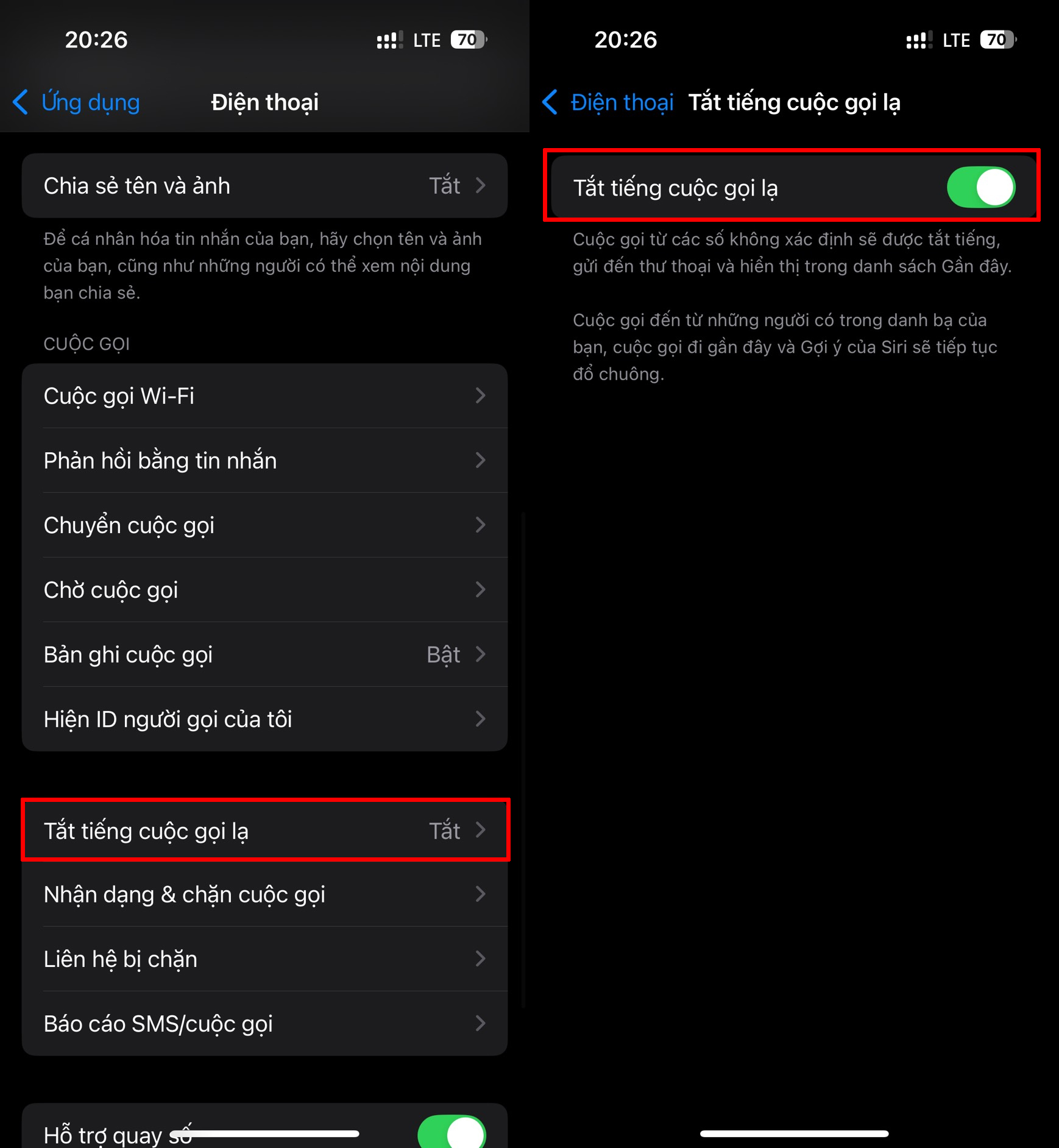 Cách tắt thông báo cuộc gọi từ số lạ trên iPhone Cách tắt thông báo cuộc gọi từ số lạ trên iPhone