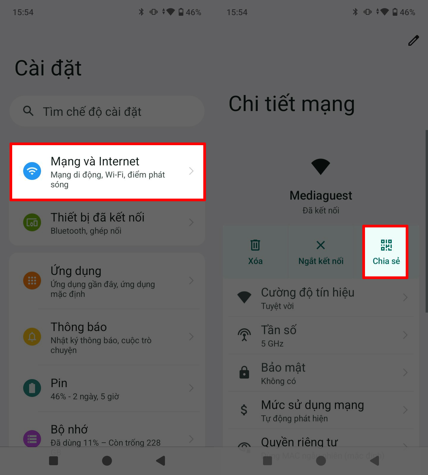 Cách chia sẻ mã QR Wi-Fi trên Masstel S9