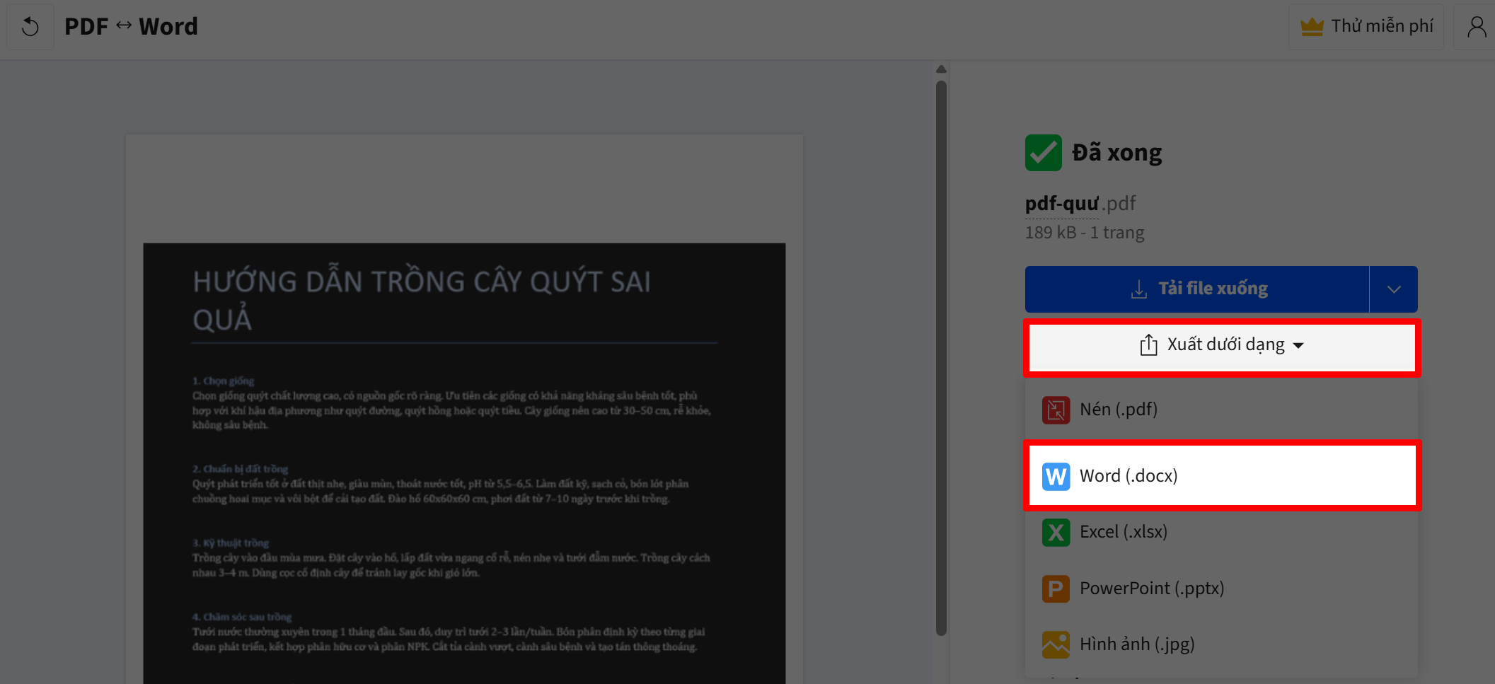Cách chuyển ảnh thành file Word