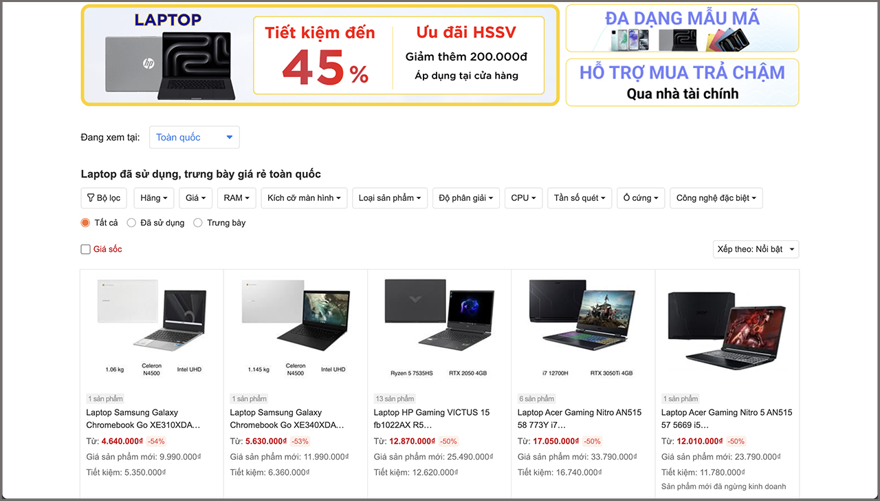 Laptop đã sử dụng deal ngon, tiết kiệm đến 40% tại Thế Giới Di Động Laptop đã sử dụng deal ngon, tiết kiệm đến 40% tại Thế Giới Di Động