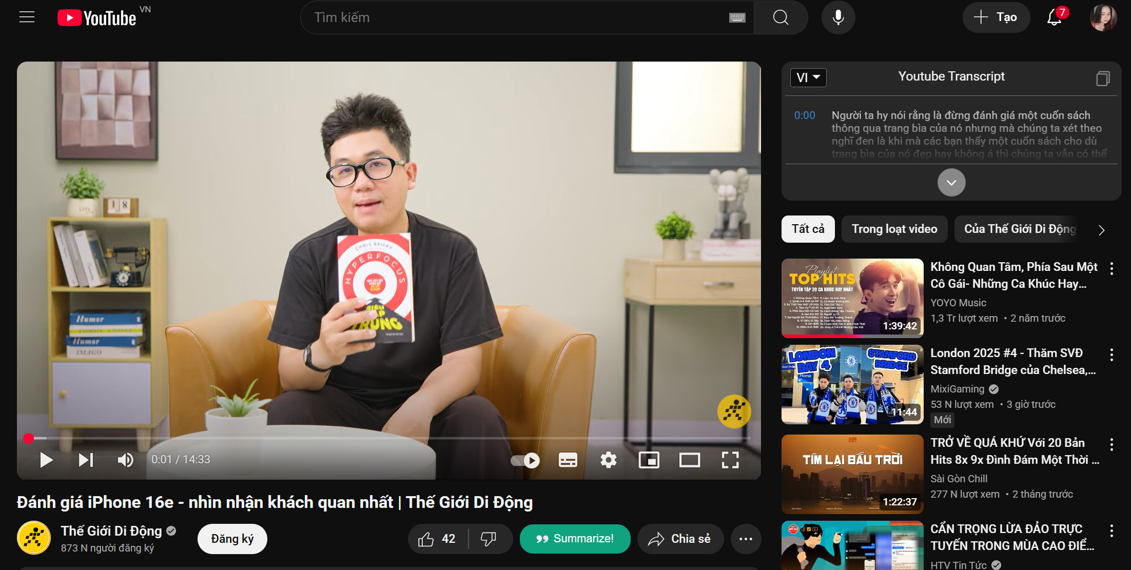 Cách tóm tắt video YouTube bằng AI