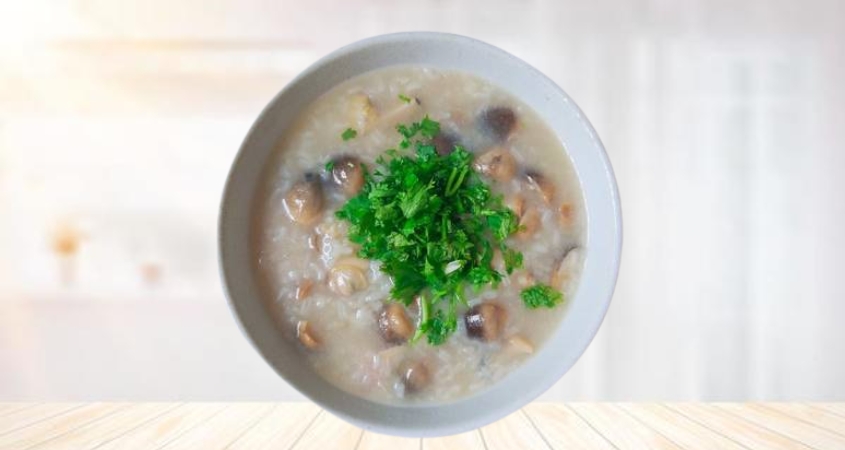 Hình minh hoạ cháo nghêu nấm rơm
