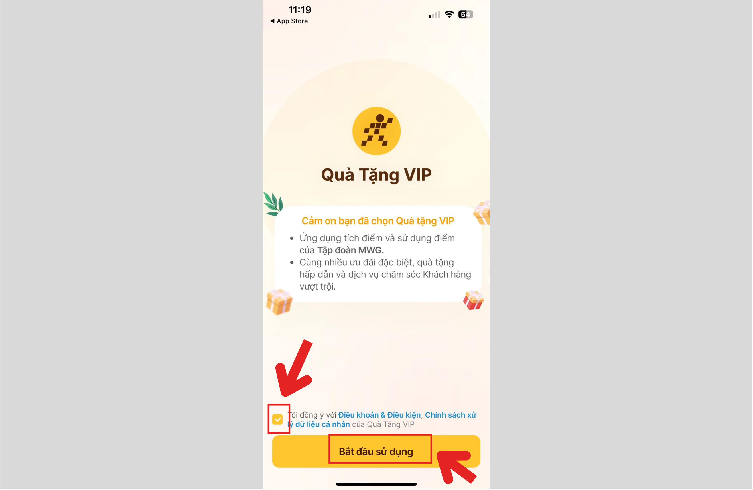 Hướng dẫn tải App Quà Tặng VIP