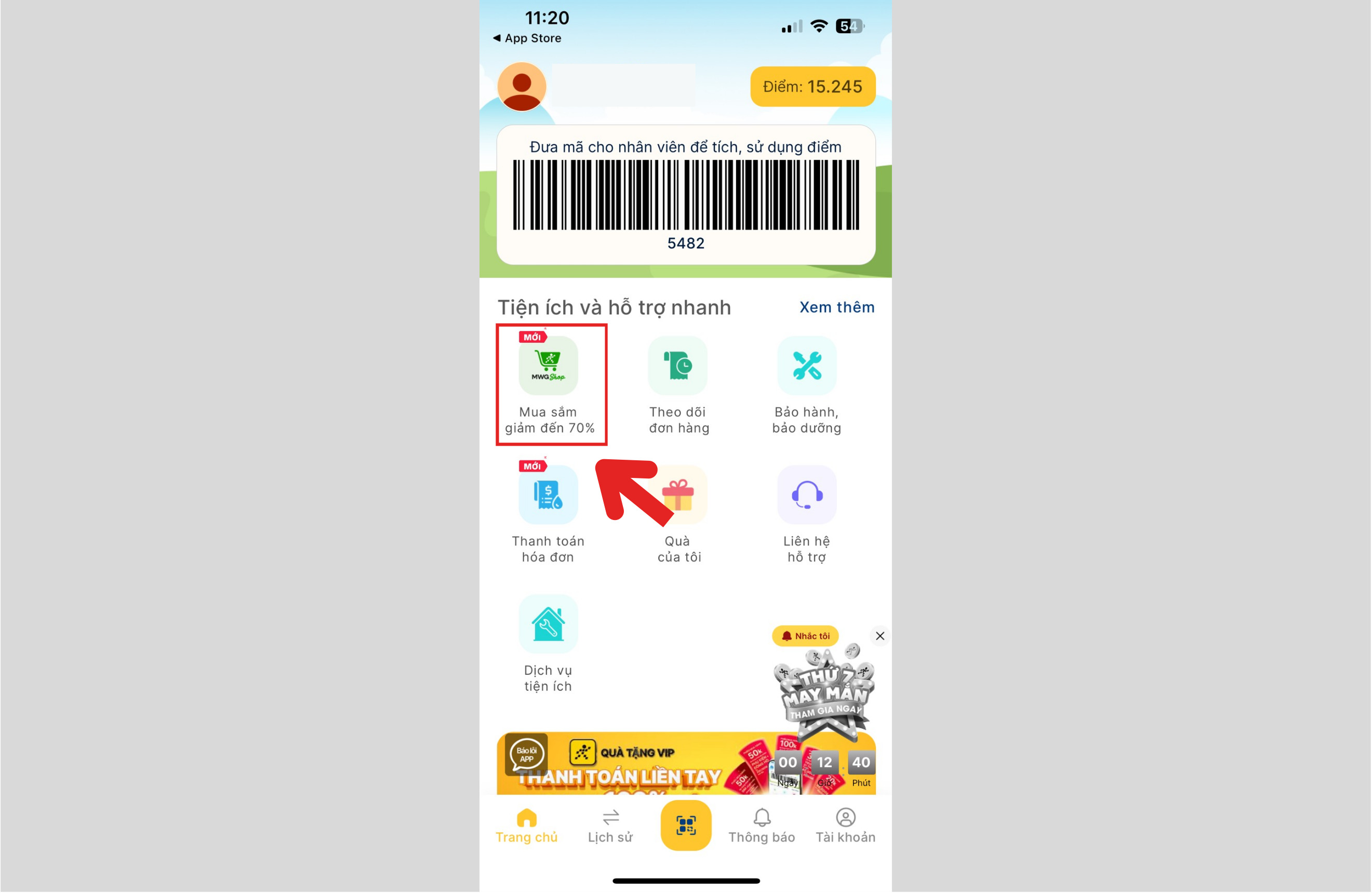 Hướng dẫn tải App Quà Tặng VIP