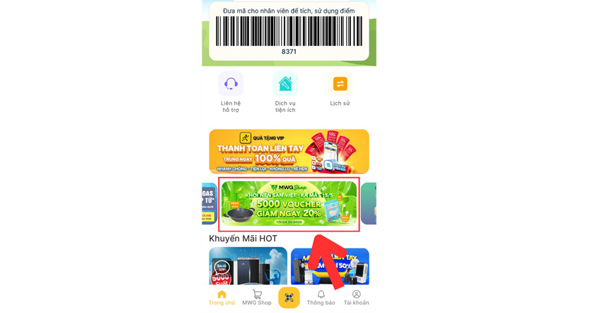 Click vào banner có nội dung 