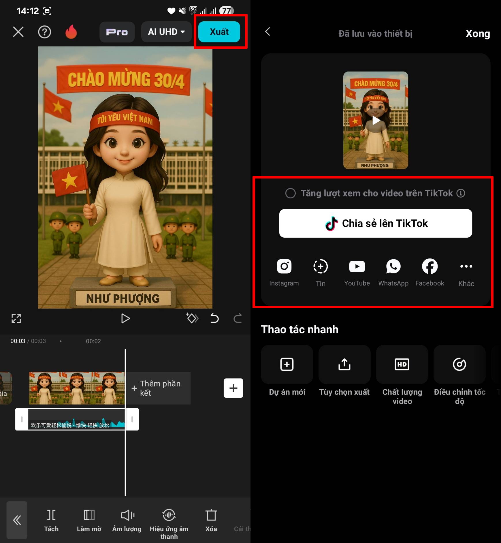 Cách ghép nhạc vào ảnh và video trên CapCut