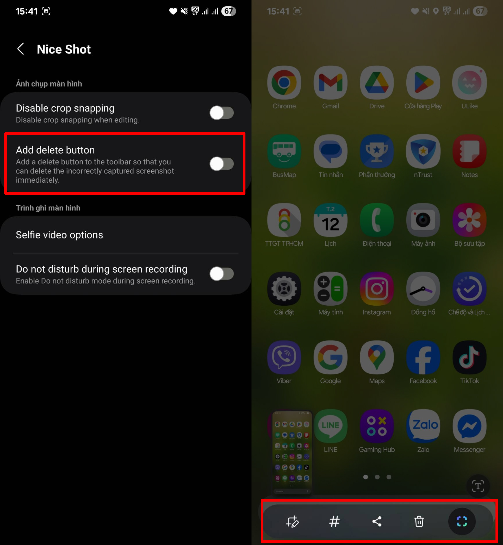 Cách thêm nút xóa khi chụp màn hình trên Samsung Cách thêm nút xóa khi chụp màn hình trên Samsung
