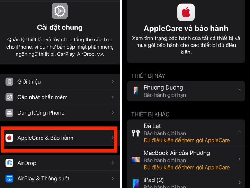 Dễ dàng kiểm tra tình trạng bảo hành