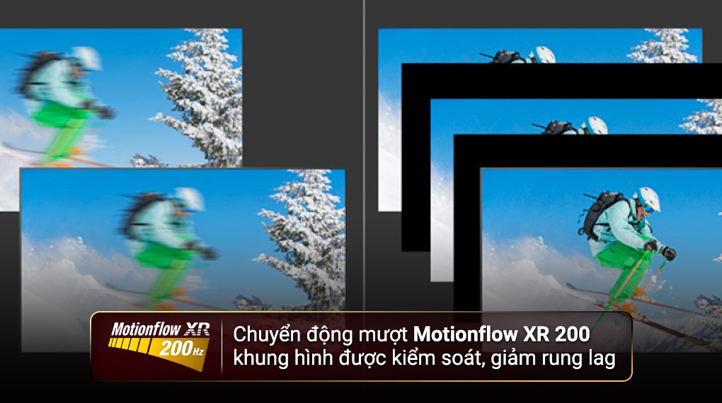 Google Tivi Sony KD-65X77L hiển thị mượt mà với Motionflow XR 200, giảm rung lắc, rõ nét cả cảnh chuyển động nhanh, hạn chế mỏi mắt