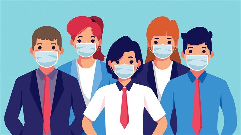 Khẩu trang có tác dụng ngăn chặn các giọt bắn chứa virus phát tán