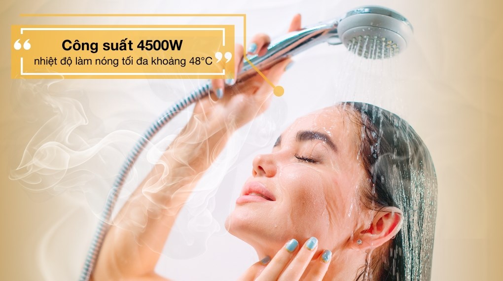 Máy nước nóng trực tiếp Comfee 4500W CWH-45EPGPVN(W)-CB làm nóng nước nhanh chóng