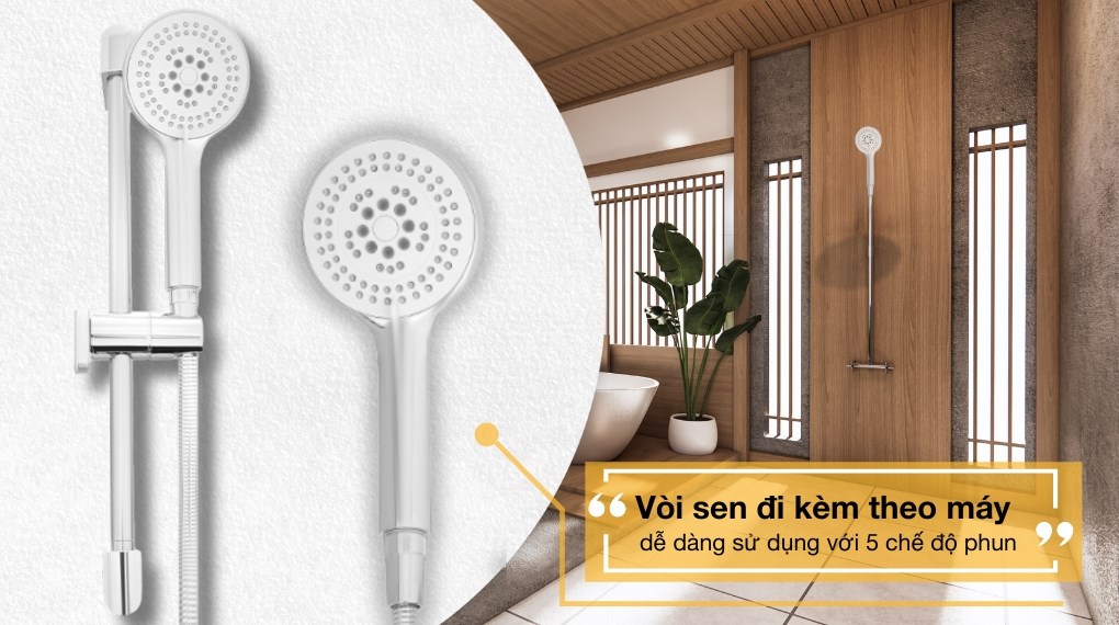 Máy nước nóng trực tiếp Comfee 4500W CWH-45MVNVN(W)-CB có vòi sen đi kèm theo máy