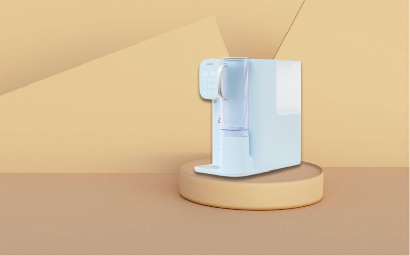 Máy lọc nước RO nóng nguội lạnh Philips ADD6912BL/90 2 lõi có thiết kế để bàn màu xanh dương hiện đại, nhỏ gọn, không cần lắp đặt, cắm điện là sử dụng